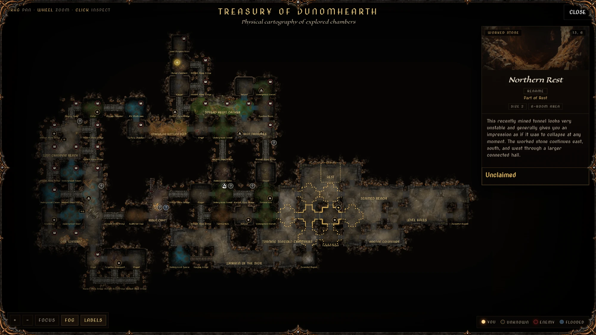 Ethernalis dungeon map