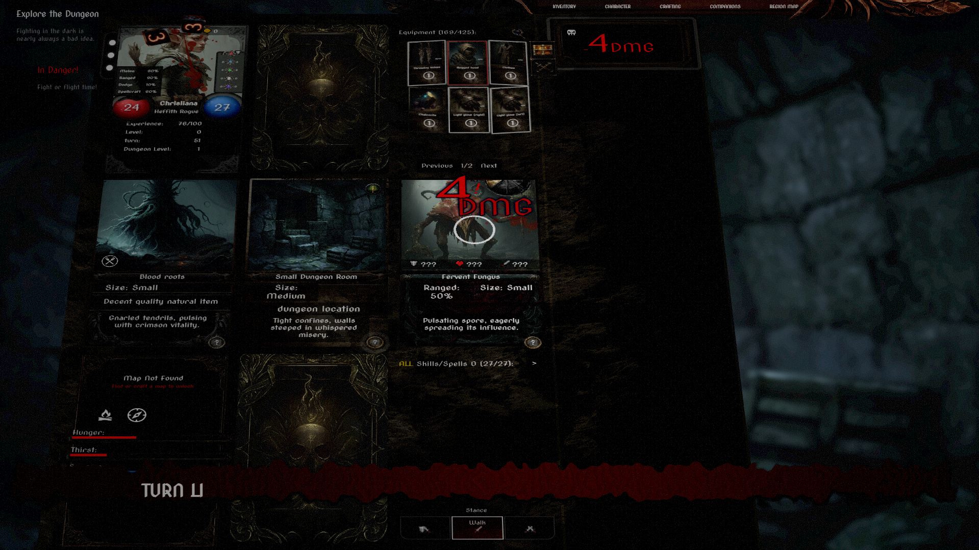 Ethernalis combat screen with enemy cards